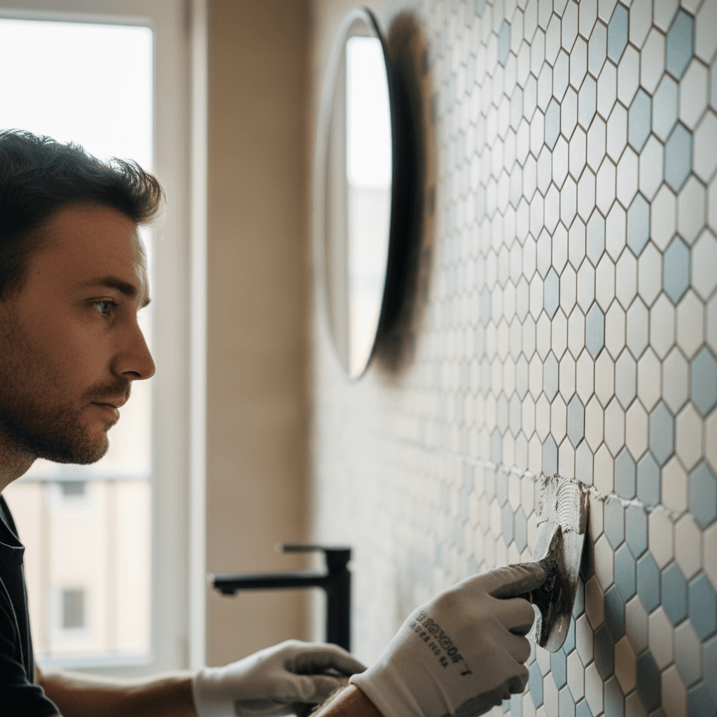 Interior tile work detail and precision